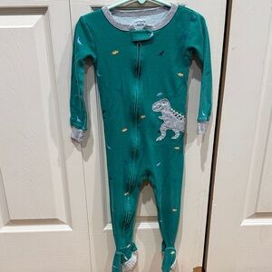 Carter's Teal Dinosaur Footed One Piece Pajama (2T)